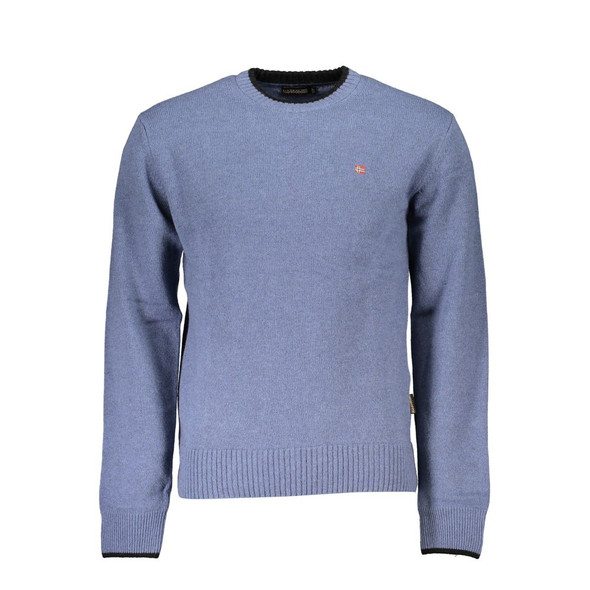Napapijri Blue Fabric Men Sweater Napapijri Blue Fabric Men Sweater
