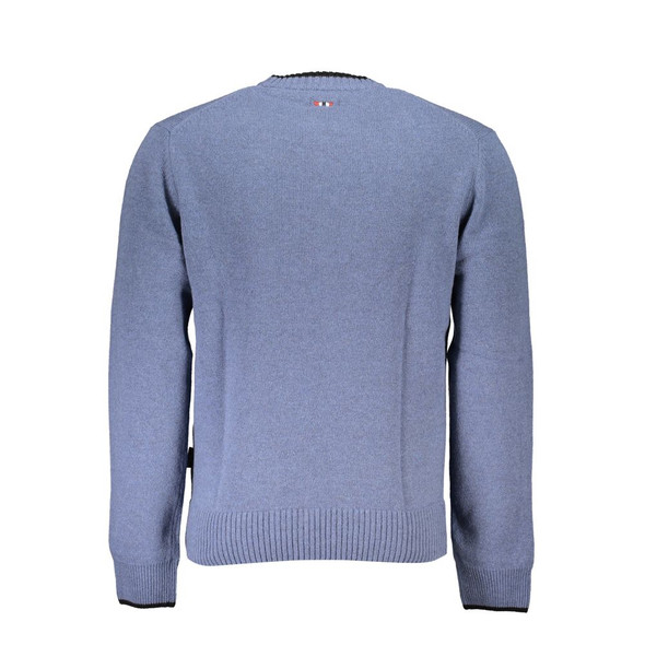 Napapijri Blue Fabric Men Sweater Napapijri Blue Fabric Men Sweater