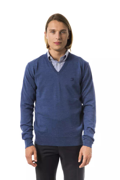 Blue Merino Wool Men Sweater Blue Merino Wool Men Sweater
