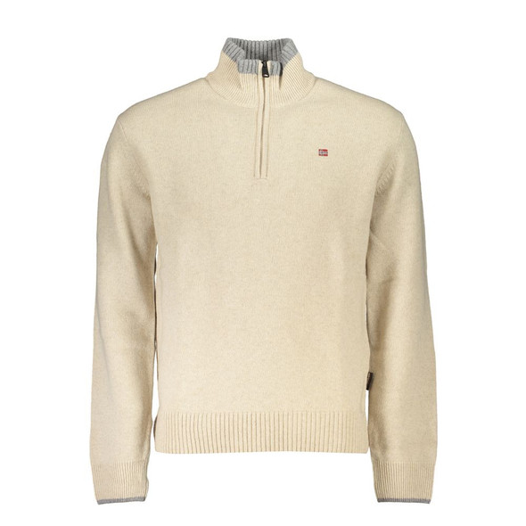 Beige Fabric Men Sweater Beige Fabric Men Sweater