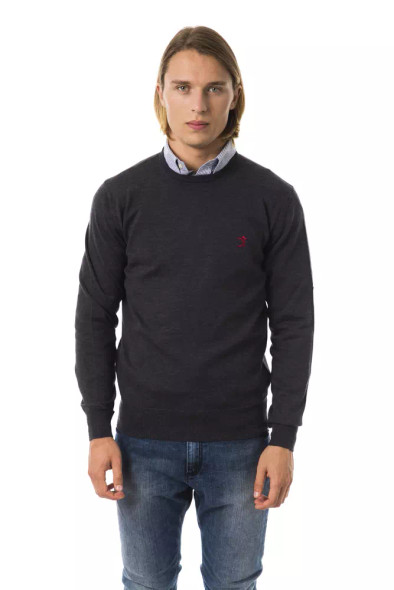 Gray Merino Wool Men Sweater UO-7816 Gray Merino Wool Men Sweater UO-7816