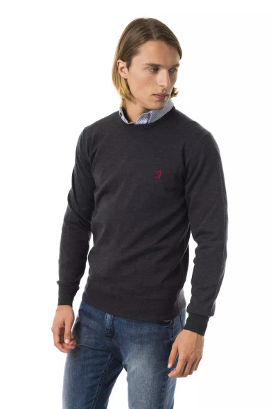 Gray Merino Wool Men Sweater UO-7816 Gray Merino Wool Men Sweater UO-7816