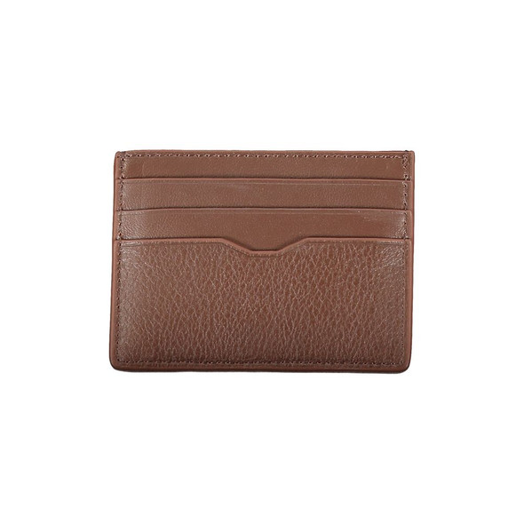 Sleek Leather Card Holder with Contrast Detailing Sleek Leather Card Holder with Contrast Detailing