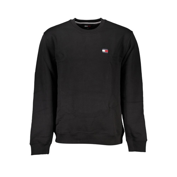 Sleek Black Cotton Crew Neck Sweatshirt Sleek Black Cotton Crew Neck Sweatshirt