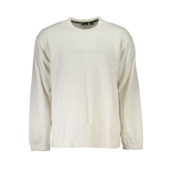 Elegant Crew Neck Sweater with Brushed Logo Elegant Crew Neck Sweater with Brushed Logo