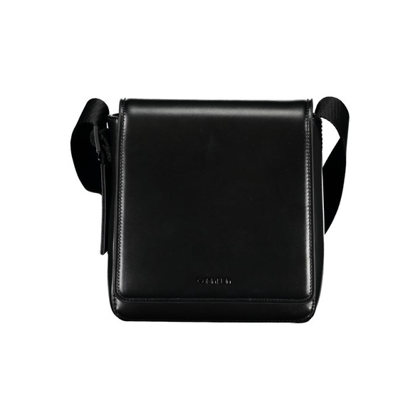 Sleek Black Shoulder Bag with Logo Detail Sleek Black Shoulder Bag with Logo Detail