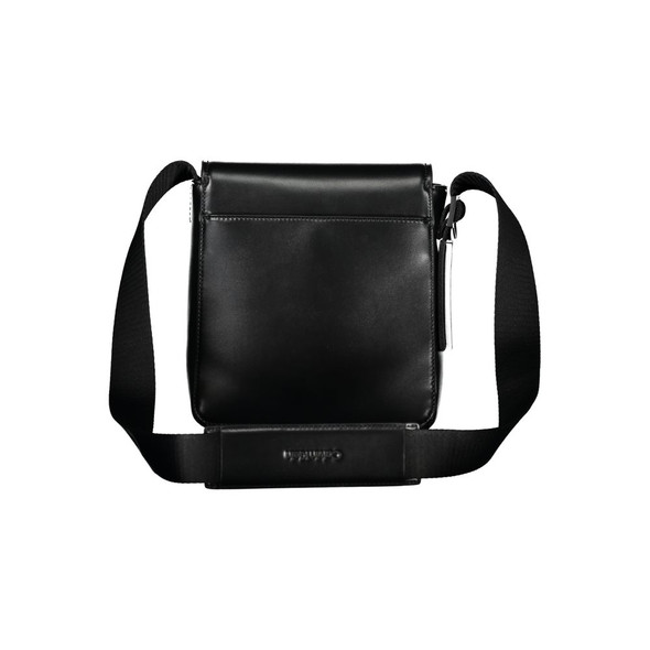 Sleek Black Shoulder Bag with Logo Detail Sleek Black Shoulder Bag with Logo Detail