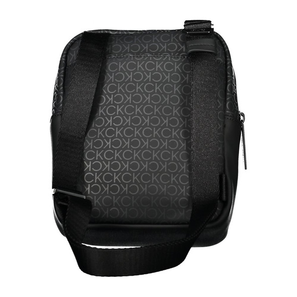 Sleek Black Shoulder Bag with Contrasting Accents Sleek Black Shoulder Bag with Contrasting Accents