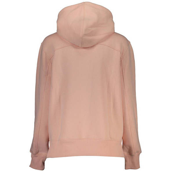 Chic Pink Fleece Hooded Sweatshirt with Logo Embroidery Chic Pink Fleece Hooded Sweatshirt with Logo Embroidery