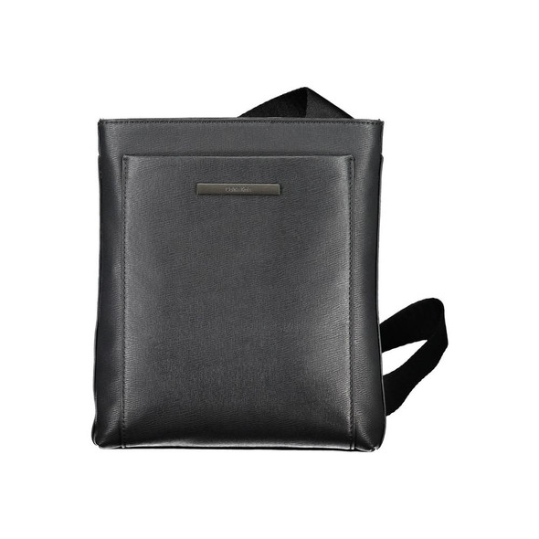 Eco-Conscious Black Shoulder Bag with Logo Eco-Conscious Black Shoulder Bag with Logo