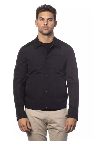 Black Cotton Men Bomber Jacket Black Cotton Men Bomber Jacket