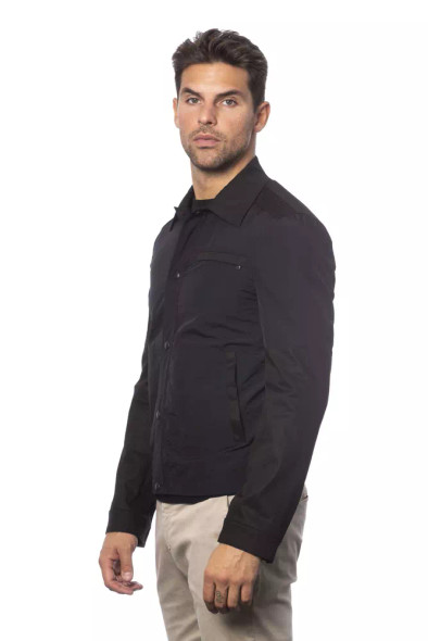 Black Cotton Men Bomber Jacket Black Cotton Men Bomber Jacket