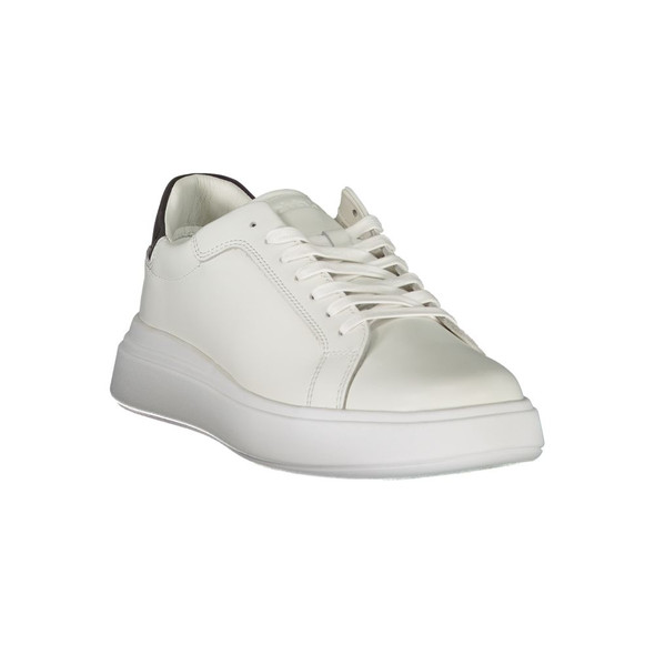 Sleek White Contrast Lace-Up Sneakers Sleek White Contrast Lace-Up Sneakers