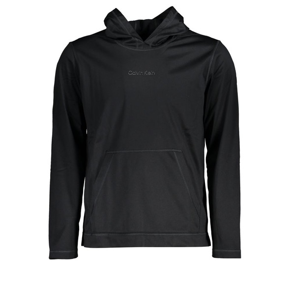 Sleek Black Hooded Sweatshirt with Logo Print Sleek Black Hooded Sweatshirt with Logo Print