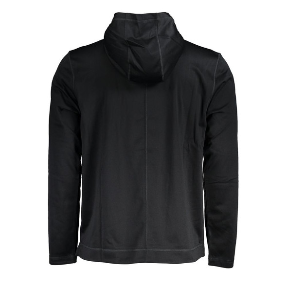 Sleek Black Hooded Sweatshirt with Logo Print Sleek Black Hooded Sweatshirt with Logo Print