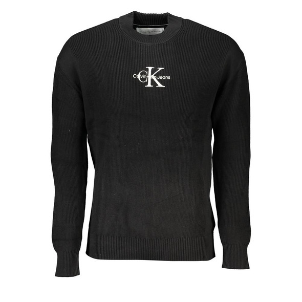 Sleek Cotton Crew Neck Sweater with Contrast Details Sleek Cotton Crew Neck Sweater with Contrast Details