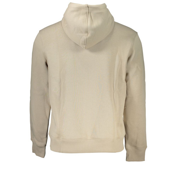 Beige Fleece Hooded Sweatshirt with Logo Embroidery Beige Fleece Hooded Sweatshirt with Logo Embroidery