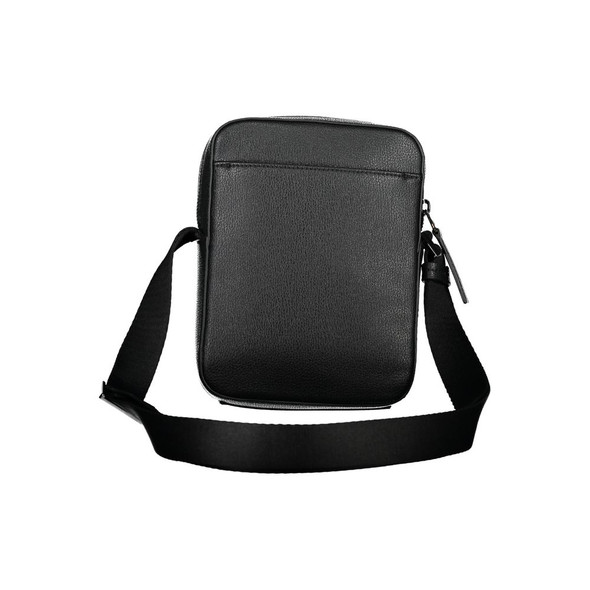Sleek Black Shoulder Bag with Logo Detail CA-27464 Sleek Black Shoulder Bag with Logo Detail CA-27464