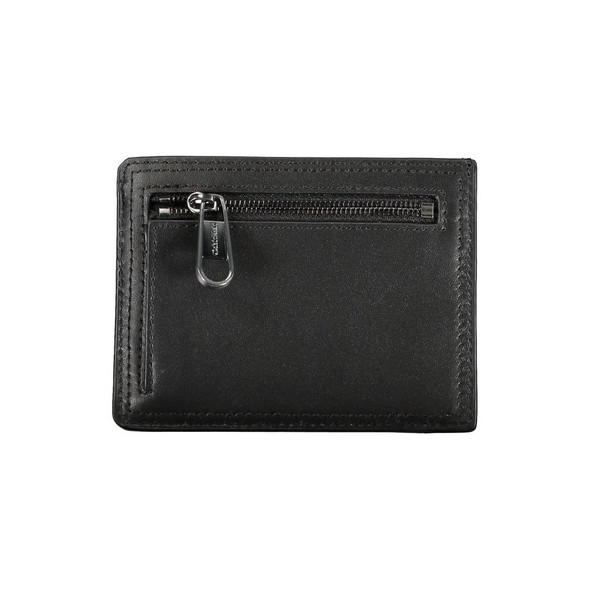 Sleek Black Leather Coin Purse with Card Holder Sleek Black Leather Coin Purse with Card Holder