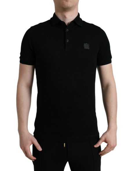 Dolce & Gabbana Black Logo Collared Short Sleeve T-shirt Dolce & Gabbana Black Logo Collared Short Sleeve T-shirt
