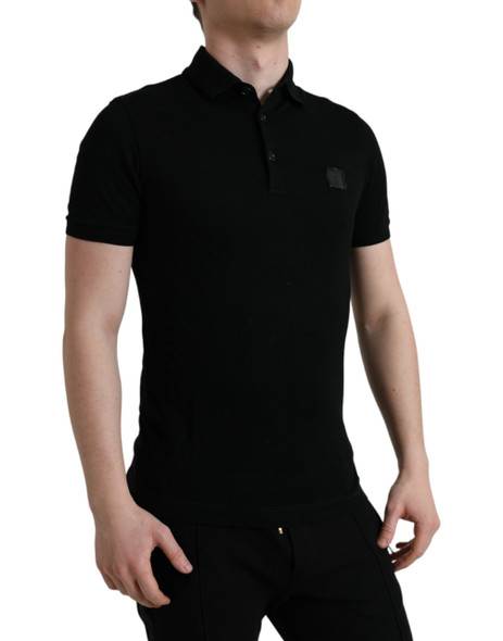 Dolce & Gabbana Black Logo Collared Short Sleeve T-shirt Dolce & Gabbana Black Logo Collared Short Sleeve T-shirt