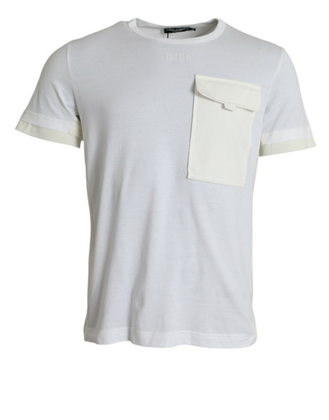 White Cotton Pocket Short Sleeves T-shirt White Cotton Pocket Short Sleeves T-shirt