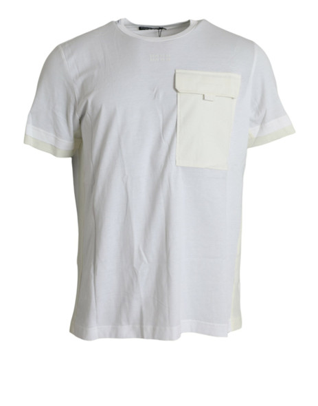 White Cotton Pocket Short Sleeves T-shirt TSH85138 White Cotton Pocket Short Sleeves T-shirt TSH85138