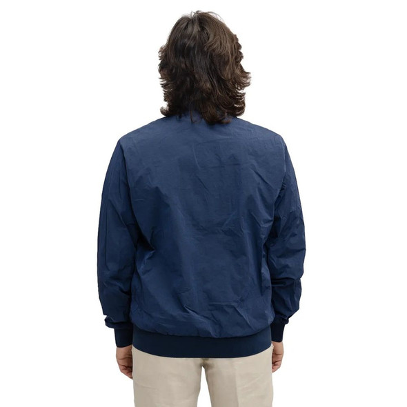 Elevated Casual Blue Bomber Jacket Elevated Casual Blue Bomber Jacket