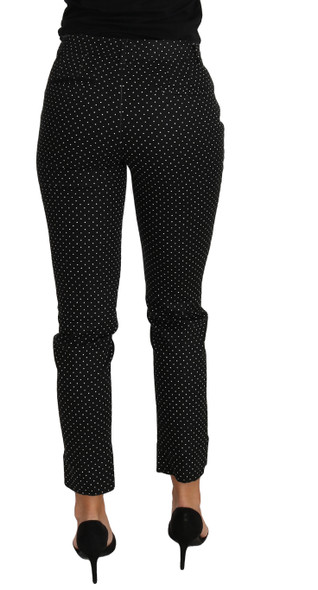 Black Dress Polka Dot Cropped Straight Pants Black Dress Polka Dot Cropped Straight Pants