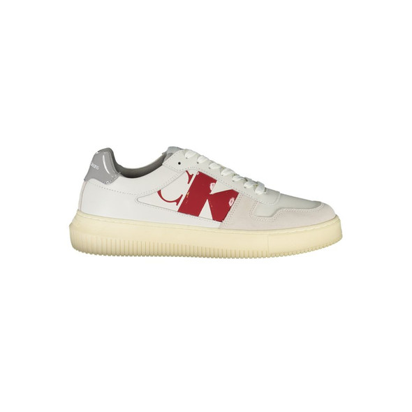 Sleek White Lace-Up Sneakers with Contrast Details CA-28514 Sleek White Lace-Up Sneakers with Contrast Details CA-28514
