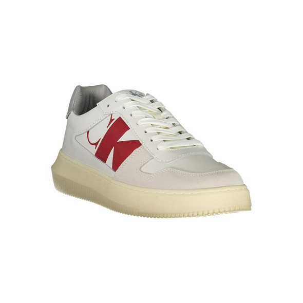 Sleek White Lace-Up Sneakers with Contrast Details CA-28514 Sleek White Lace-Up Sneakers with Contrast Details CA-28514