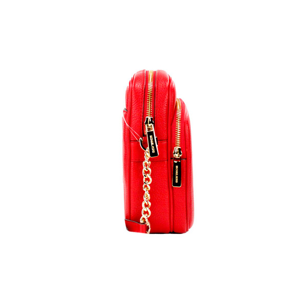 Michael Kors Jet Set Bright Red Pebbled Leather North South Chain Crossbody Bag Michael Kors Jet Set Bright Red Pebbled Leather North South Chain Crossbody Bag