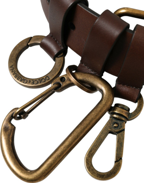 Dolce & Gabbana Brown Calf Leather Gold Metal Buckle Belt Dolce & Gabbana Brown Calf Leather Gold Metal Buckle Belt
