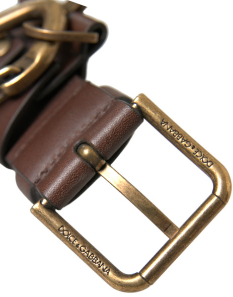 Dolce & Gabbana Brown Calf Leather Gold Metal Buckle Belt BEL9034 Dolce & Gabbana Brown Calf Leather Gold Metal Buckle Belt BEL9034