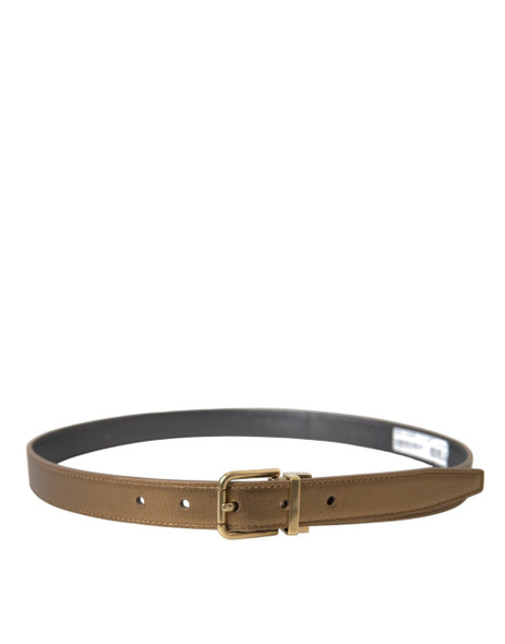 Dolce & Gabbana Metallic Gold Calf Leather Metal Buckle Belt Dolce & Gabbana Metallic Gold Calf Leather Metal Buckle Belt