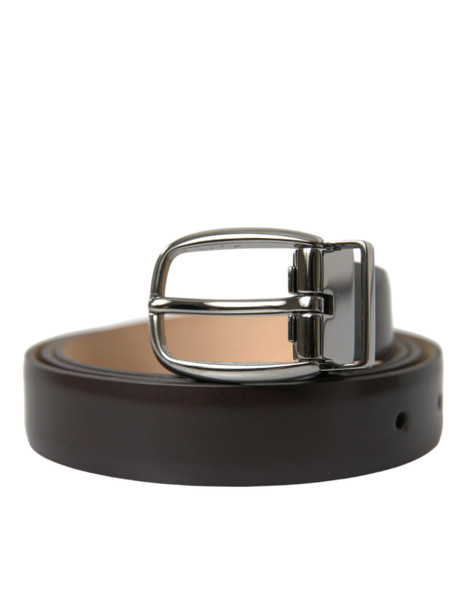 Dark Brown Leather Silver Metal Buckle Belt BEL9123 Dark Brown Leather Silver Metal Buckle Belt BEL9123