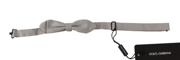 Gray 100% Silk Faille Adjustable Neck Bow Tie Papillon Gray 100% Silk Faille Adjustable Neck Bow Tie Papillon