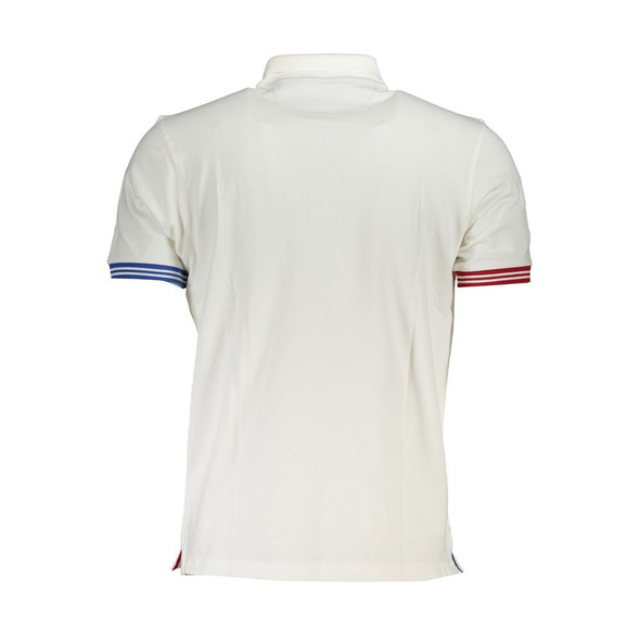 Elegant White Polo with Contrast Details Elegant White Polo with Contrast Details