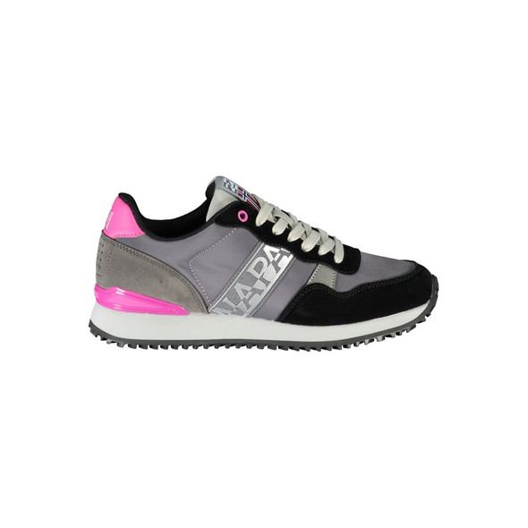 Napapijri Chic Gray Contrast Lace-Up Sneakers Napapijri Chic Gray Contrast Lace-Up Sneakers