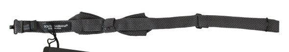 Dolce & Gabbana Gray Patterned Silk Adjustable Neck Bow Tie Papillon Dolce & Gabbana Gray Patterned Silk Adjustable Neck Bow Tie Papillon