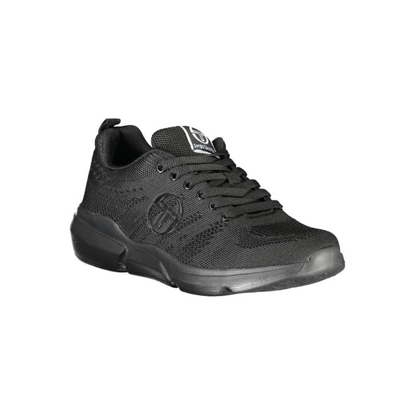 Sleek Black Lace-up Sneakers with Contrast Detailing Sleek Black Lace-up Sneakers with Contrast Detailing