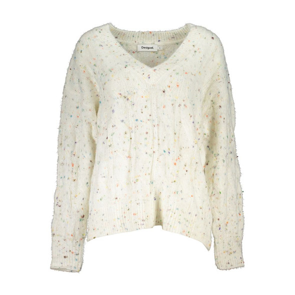 Chic Contrast V-Neck Sweater with Logo Detail Chic Contrast V-Neck Sweater with Logo Detail