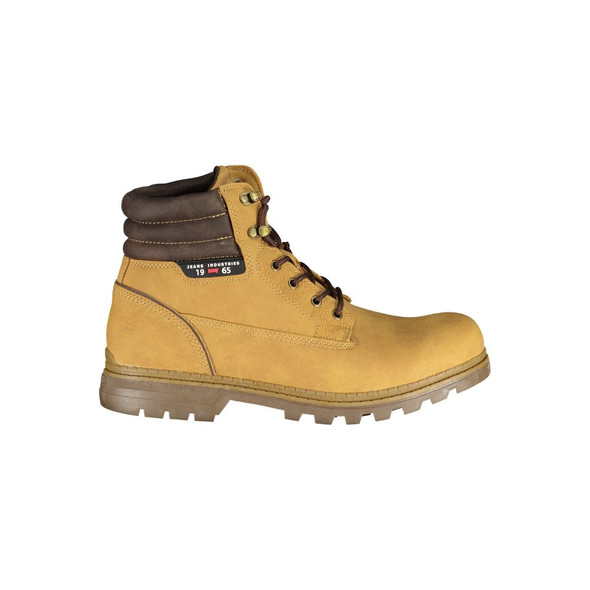 Trendsetting Yellow Lace-Up Boots Trendsetting Yellow Lace-Up Boots