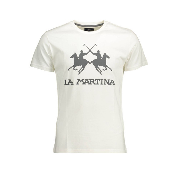 Elegant White Cotton Crew Neck Tee Elegant White Cotton Crew Neck Tee