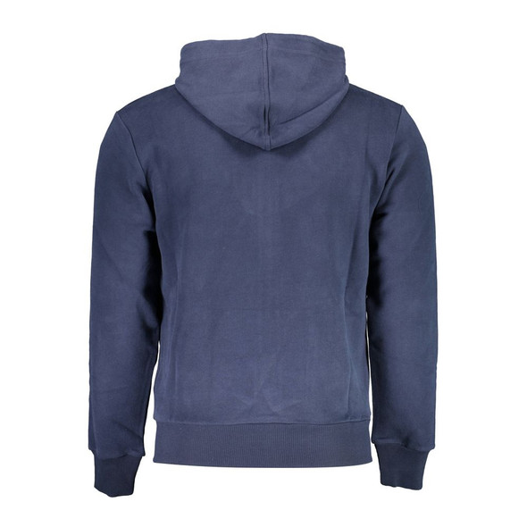 Elegant Blue Hooded Sweatshirt with Zip Detail Elegant Blue Hooded Sweatshirt with Zip Detail
