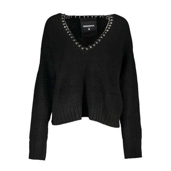 Elegant Long Sleeved V-Neck Sweater with Chic Details Elegant Long Sleeved V-Neck Sweater with Chic Details