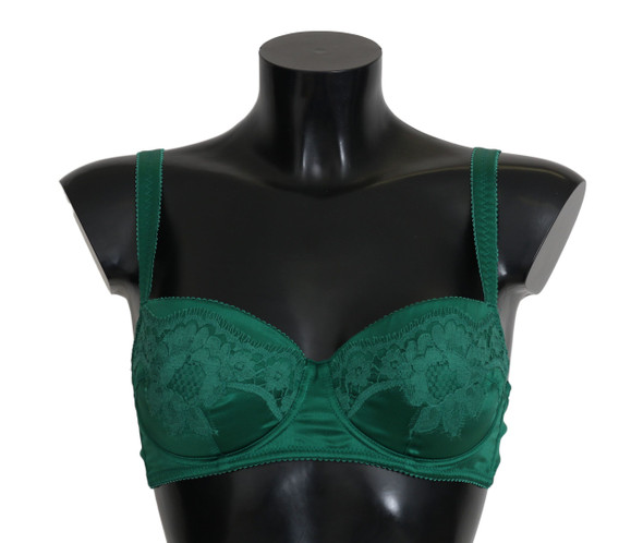 Green Silk Stretch Floral Lace Bra Underwear Green Silk Stretch Floral Lace Bra Underwear
