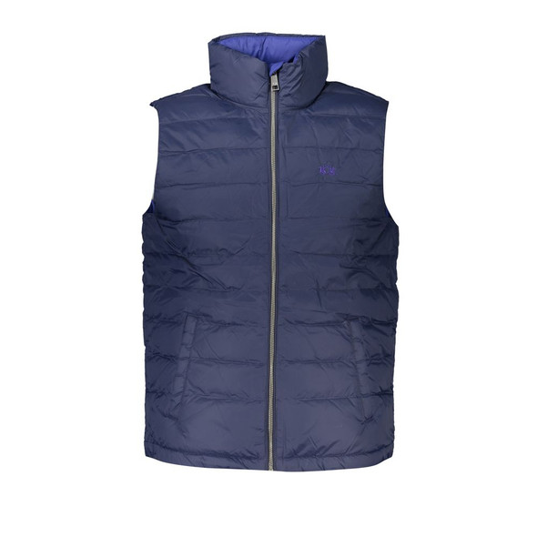 Sleek Sleeveless Embroidered Blue Jacket Sleek Sleeveless Embroidered Blue Jacket