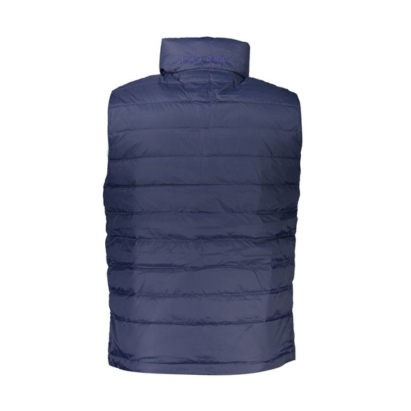 Sleek Sleeveless Embroidered Blue Jacket Sleek Sleeveless Embroidered Blue Jacket