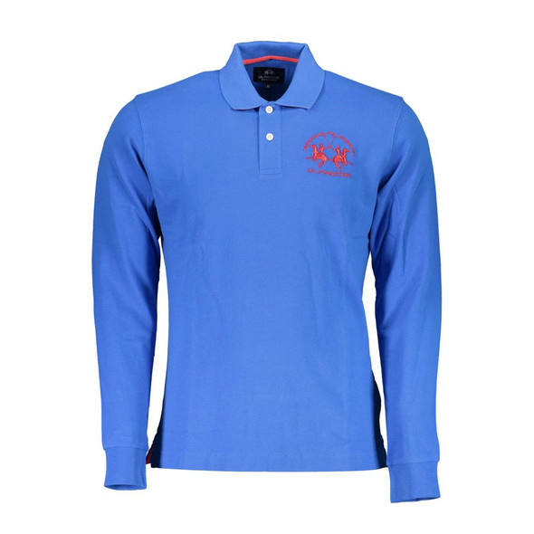Elegant Long-Sleeved Polo in Chic Blue Elegant Long-Sleeved Polo in Chic Blue
